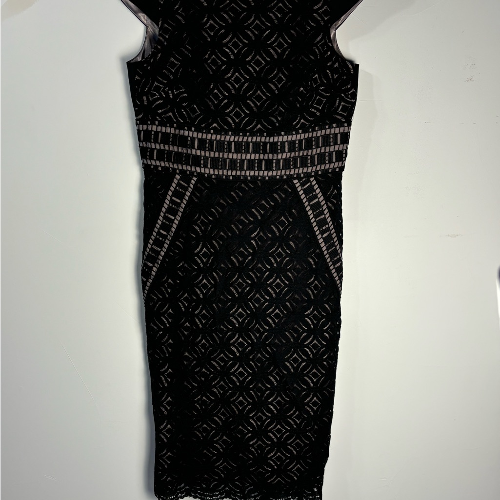 Antonio Milani Elegant Black And Gray Geometric Dress